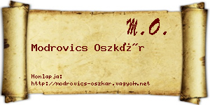 Modrovics Oszkár névjegykártya